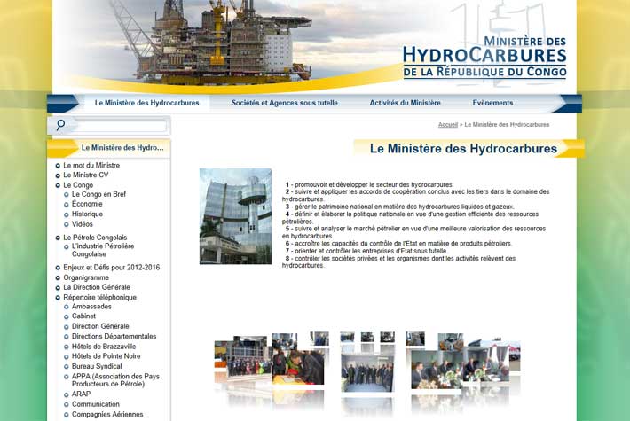 Le site du Ministère de Hydrocarbures du Congo ...
