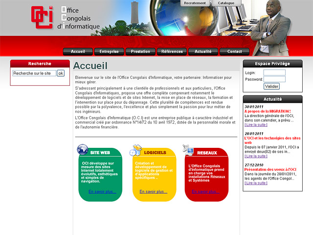 Un nouveau site Internet pour l'Office Congolais d'Informatique