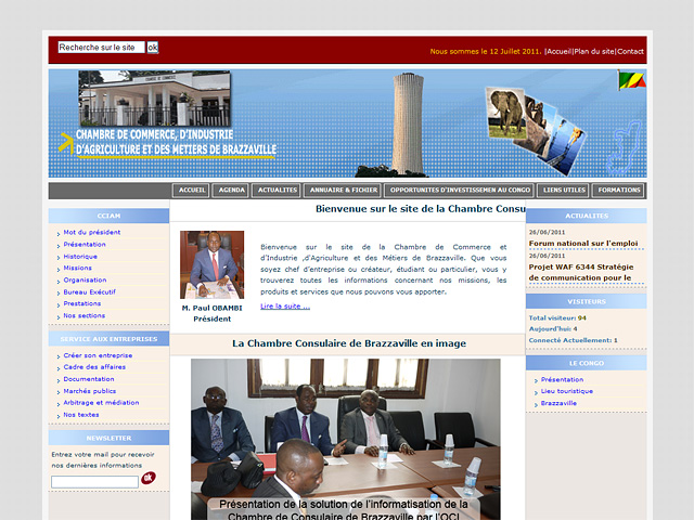 La CCIAM de Brazzaville sur Internet