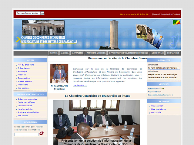 La CCIAM  de Brazzaville sur Internet